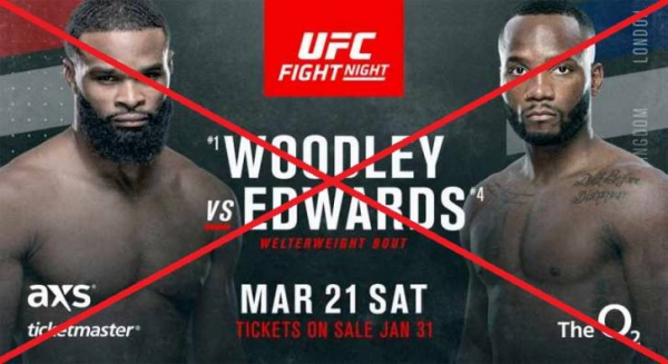 UFC FIGHT NIGHT 171: Тайрон Вудли - Леон Эдвардс в Лондоне - ОТМЕНЕН.
